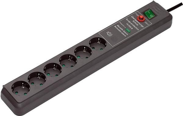 Brennenstuhl Secure-Tec 6-fold power strip anthracite 3m