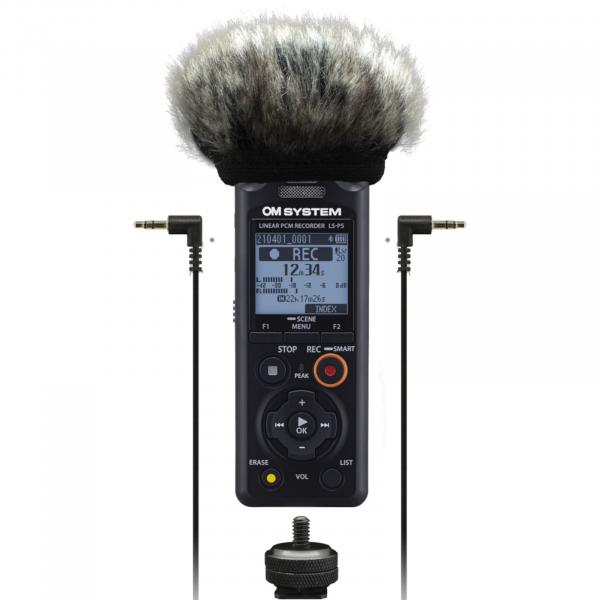 OLYMPUS OM system LS-P5 Kit, akku, tuulisuoja, jalustakenkä, kaapeli