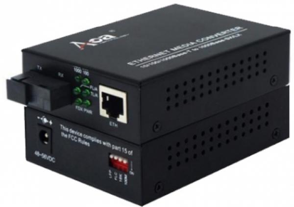 10/100/1000BaseT-1000BaseLX SM Converter 20km, 1310nm SC, LFP