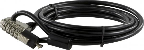 Yhdistelmävaijerilukko kannettavalle, 1,7 m