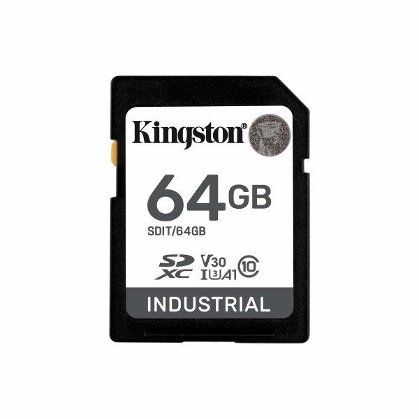 KINGSTON 64GB SDXC INDUSTRIAL -40C TO 85C C10 UHS-I U3 V30 A1 PSLC