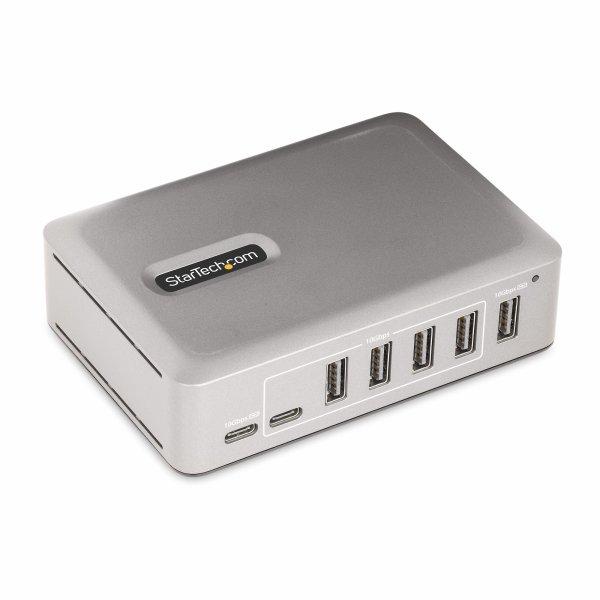 StarTech.com 7-Port USB-C Hub, 5x USB-A + 2x USB-C, Self-Powered w/ 65W Power Supply, USB 3.1 10Gbps Hub w/ BC1.2 Charging, Desktop/Laptop USB Hub 3ft Locking USB-IF Certified Cable - USB Expansion Hub (10G5A2CS-USB-C-HUB) Hub 7 porte USB