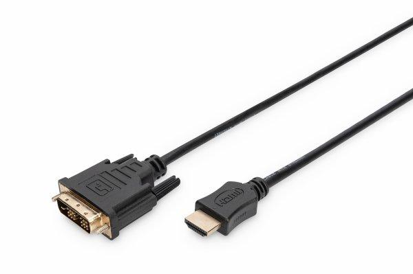 ASSMANN Videokabel HDMI / DVI 2m Sort