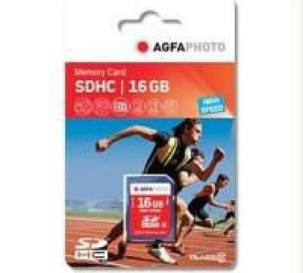 AgfaPhoto SDHC Card 16GB High Speed Class 10 UHS I U1 V10