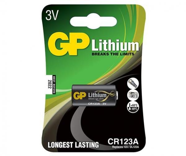 GP Lithium Battery CR123A, 3V, 1-pack
