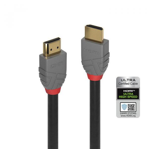 Lindy 1M Ultra High Speed HDMI-kaapeli, Anthra Line