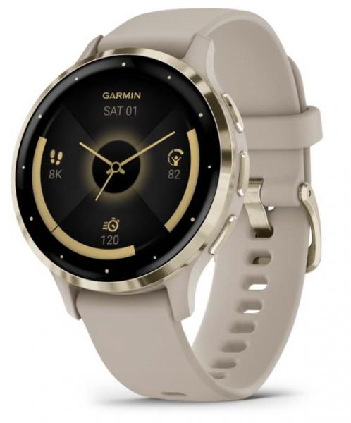 GARMIN VENU 3S, GPS, WI-FI, FRENCH GRAY + CREAM GOLD