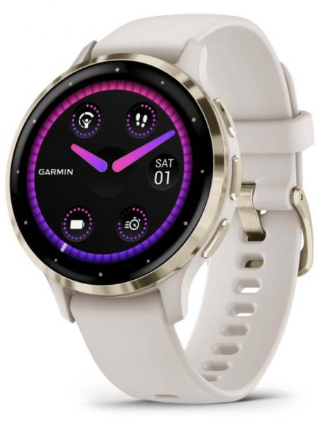 GARMIN VENU 3S, GPS, WI-FI, IVORY + CREAM GOLD