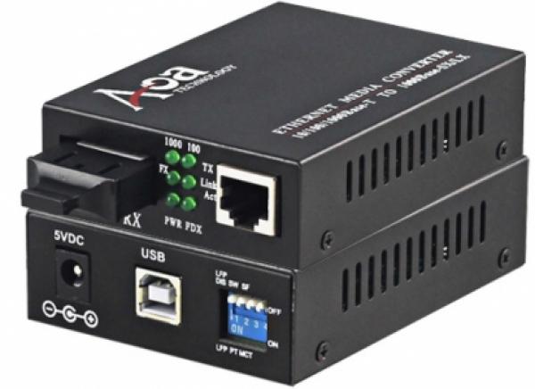 10/100/1000BaseT-WDM/BiDi SM Converter 20km, Tx1310nm/Rx1490 SC, LFP