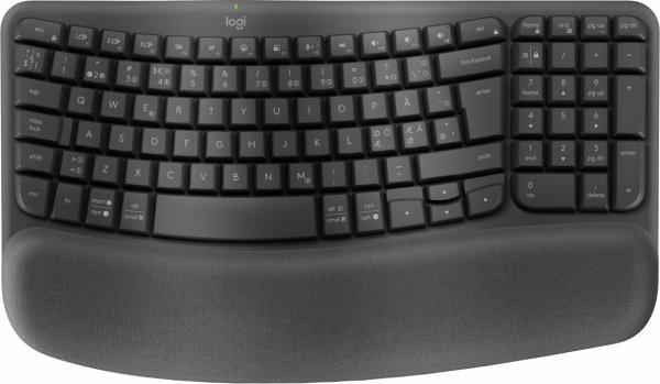 Logitech Wave Keys for Business - Graphite - ND - Ergonominen näppäimistö - Pohjoismainen - Musta