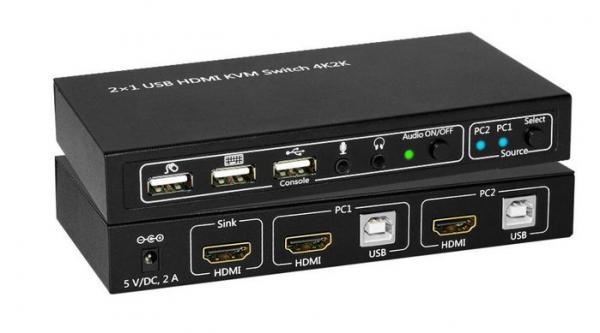 MICROCONNECT 4K@60Hz HDMI KVM switch, 2x1,