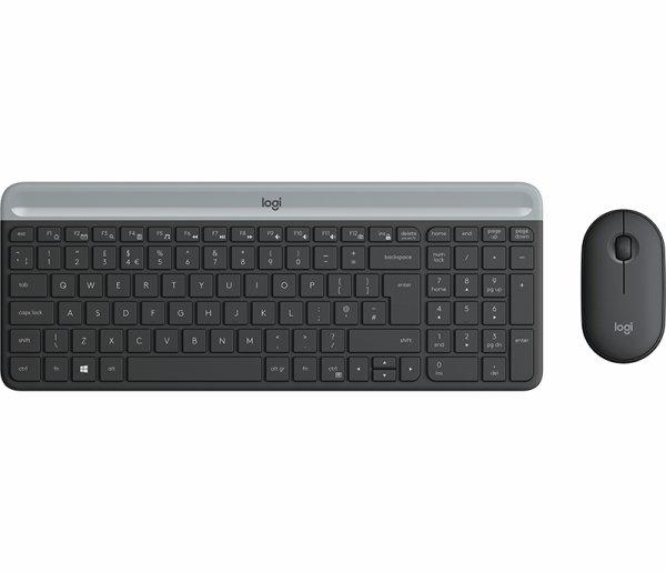 Logitech MK470 Slim Wireless Näppäimistö & Mouse Combo - Graphite - - Pohjoismainen - Musta