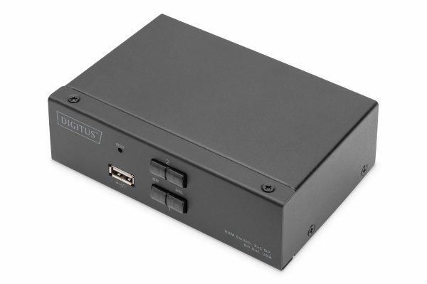 Switch Digitus KVM 2x1 DP, DP Out USB Speaker