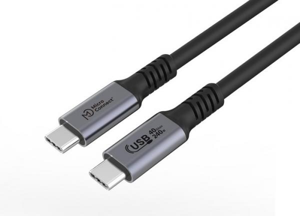 MicroConnect USB-C cable 0,25m, 240W, 40Gbps, USB4 Gen 3x2