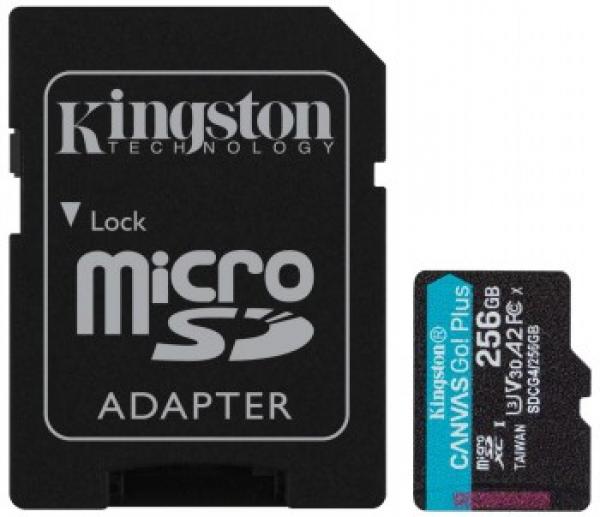 KINGSTON 256GB MICROSDXC CANVAS GO! PLUS GEN4 200 MT/S A2 U3 V30 -KORTTI + SOVITIN