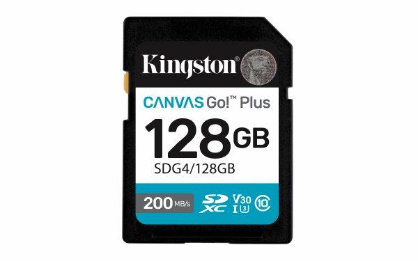 Kingston Technology 128 GB SDXC Canvas Go Plus Gen4 200 MB/s C10 UHS-I U3 V30