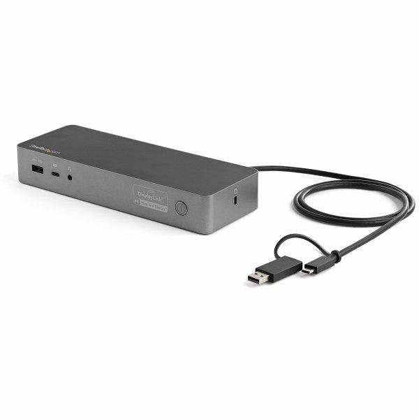 StarTech.com USB-C amp USB-A Dock - Hybrid Universal Laptop w/ 100W Power Delivery - Dual Monitor 4K 60Hz HDMI amp DisplayPort (DK30C2DPEPUE) Dockingstation
