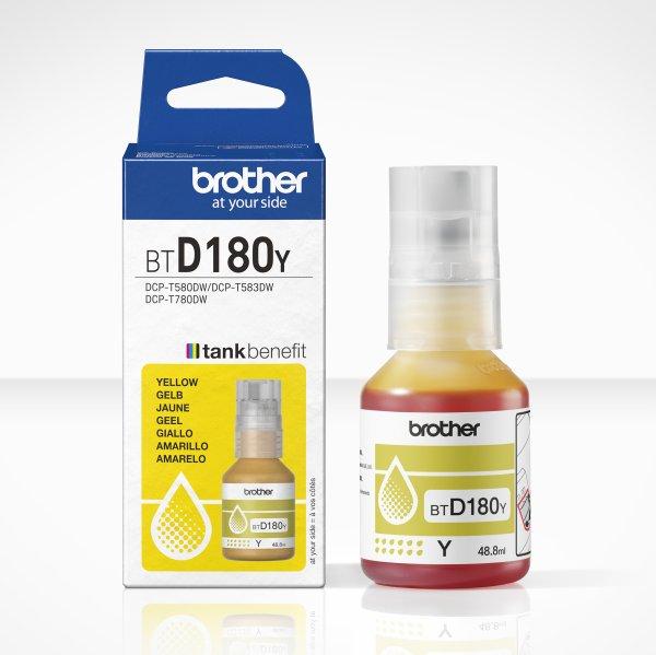 Brother BTD180Y Yellow ink bottle, yield up to 5 000 pages