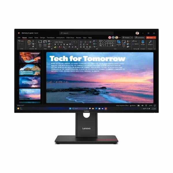 Lenovo ThinkVision T27qd-40 - LED-näyttö - 27 - 2560 x 1440 QHD 120 Hz - IPS - 350 cd/m² - 15001 - HDR10 - 4 ms - HDMI, DisplayPort, USB-C - eclipse black