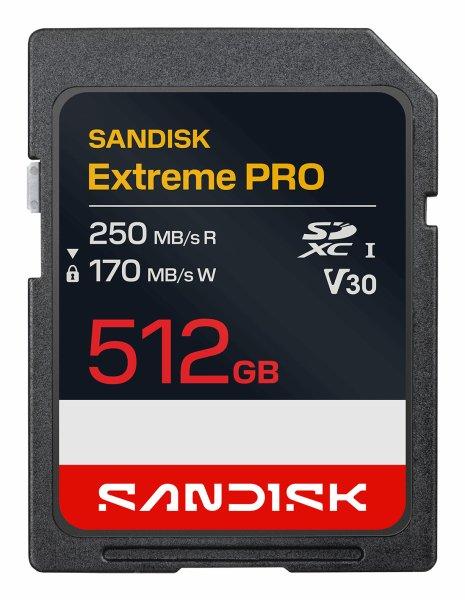 SANDISK SD Extreme Pro 512GB 250/170MB/s C10 UHS U3 V30 RPD2