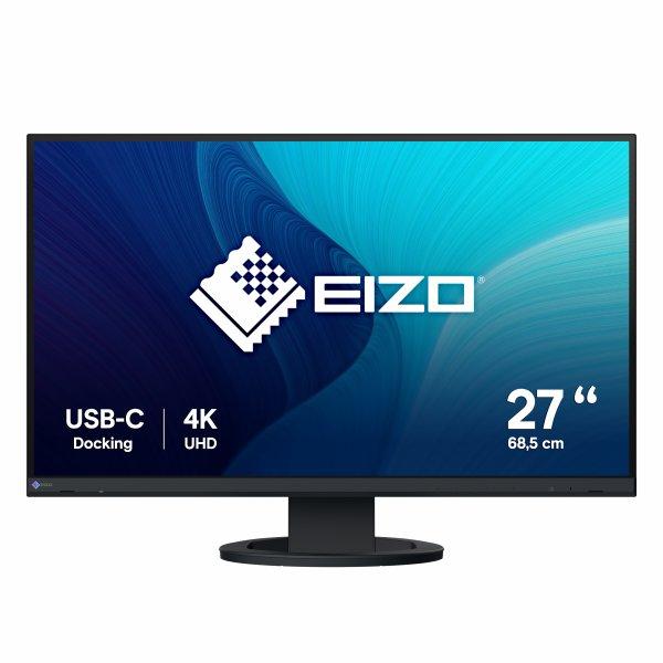 EIZO FlexScan EV2740S-BK - FlexStand-telineellä - LED-näyttö - 27 - 3840 x 2160 4K - IPS - 350 cd/m² - 10001 - 6 ms - HDMI, DisplayPort, USB-C - kaiuttimet - musta