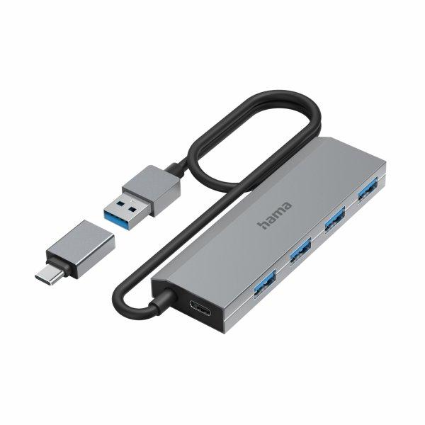 HAMA Hub USB-A 3.2 4x Portar 5 Gbit/s USB-C Adapter