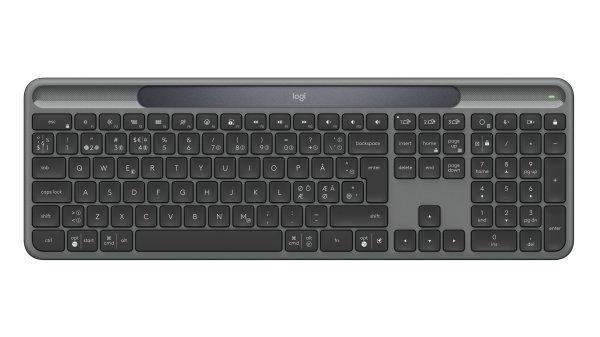 Logitech Signature Slim Solar+ K980 Keyboard Universal Rf Wireless + Bluetooth Qwerty Danish, Finnish, Norwegian, Swedish Graphite