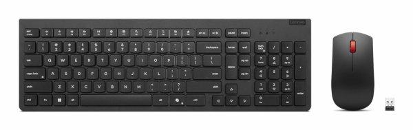 Lenovo Essential Wireless Combo Gen 2 - Näppäimistö- ja hiiri -pakkaus - langaton - 2.4 GHz - QWERTY - Pohjoismaat - musta - ruskea laatikko