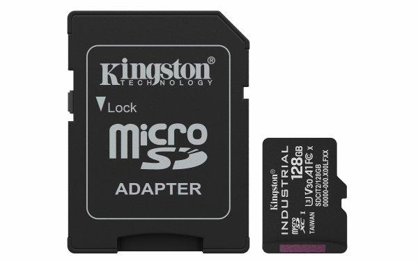 KINGSTON 128 GB INDUSTRIAL MICROSD, PSLC, A1 (100R/80W)