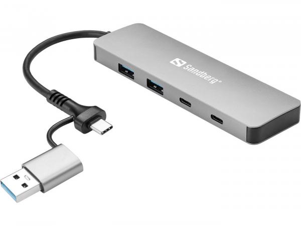 SANDBERG USB-C/A to 2xUSB-A+2xUSB-C Hub