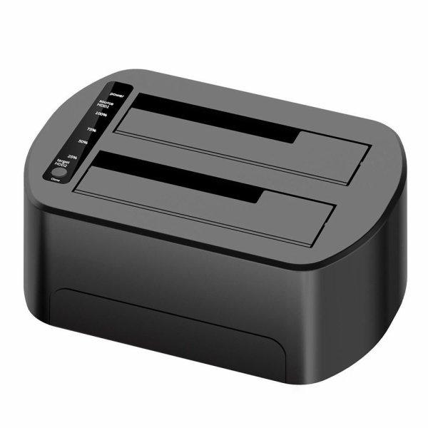CoreParts USB3.0 dual bay HDD clone docking station with RGB gaming design