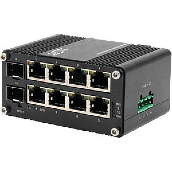 EXSYS EX-62035M-SFP 10-Port Industrial Gigabit Mini Switch, Web Managed