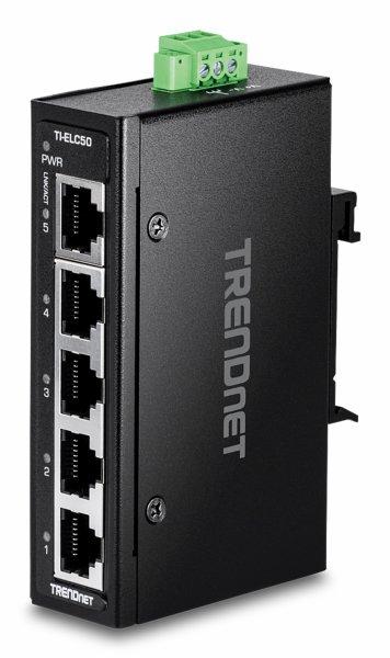 TRENDnet TI-ELC50 5-Port Ethernet Mini Switch Industrial DIN-Rail