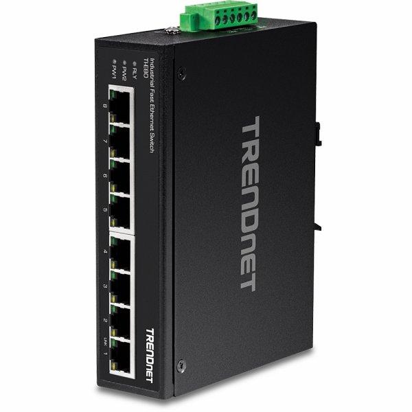 TRENDnet TI-E80 Industrial Fast Ethernet DIN-Rail Switch 8-Port