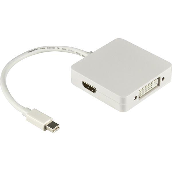 DELTACO Mini DisplayPort - DVI-D Single Link/HDMI/DisplayPort, 0,2m