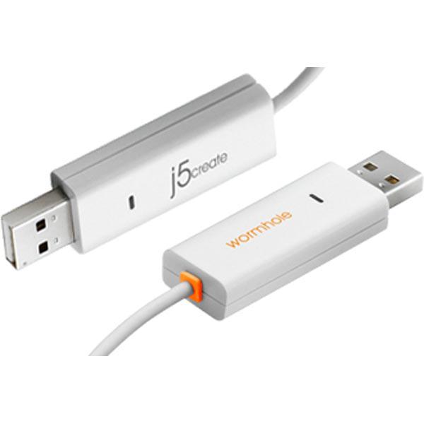 j5 create, USB 2.0 linkkikaapeli, PC/Mac, valkoinen, 1,8m